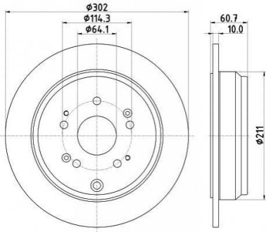 Купить Тормозной диск зад. CR-V 07- 1.6-2.4 (PRO) Honda CR-V HELLA 8DD355119-221 (фото1) подбор по VIN коду, цена 2178 грн.