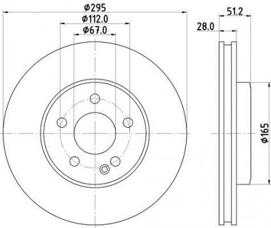 DB Диск гальмівний передній. W176 Mercedes W246, CLA-Class, W176, GLA-Class, Infiniti Q HELLA 8DD 355 119-591