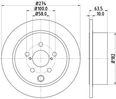 Тормозной диск зад. SUBARU FORESTER 13- 274X10 Subaru XV, Forester, Impreza HELLA 8DD 355 120-341