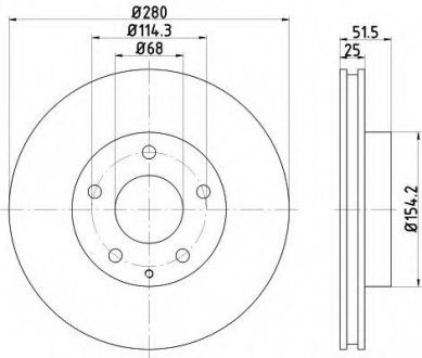 Диск тормозной передний Mazda 3 (BM) 13- HELLA 8DD 355 120-441