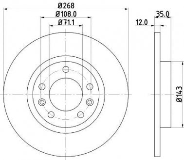 CITROEN Диск тормозной задний CITROEN BERLINGO, BERLINGO/MINIVAN, C4 GRAND PICASSO II, C4 PICASSO II, C4 SPACETOURER, GRAND C4 SPACETOURER HELLA 8DD 355 120-491