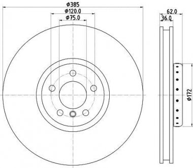 Купити PRO HIGH CARBON BMW Гальмівний диск передн. правий X5 (E70), X5 (F15, F85), X6 (E71, E72) BMW X6, X5 HELLA 8DD 355 120-731 (фото1) підбір по VIN коду, ціна 11906 грн.