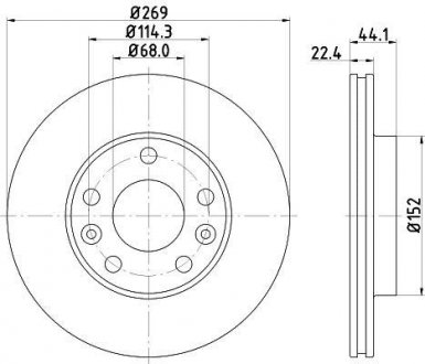 Ø 269 mm Диск тормозной перед. Dacia Duster/Renault Megane III/Scenic III 1.4-2.0 08- HELLA 8DD 355 122-431