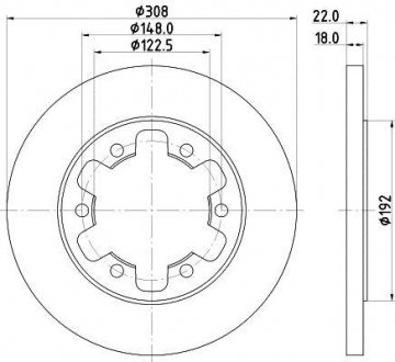 PRO FORD диск тормозов. задн. TRANSIT 15- Ford Transit HELLA 8DD 355 122-831