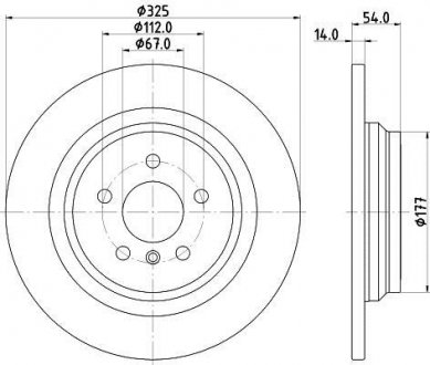 Диск тормозной зад. DB ML166 HELLA 8DD 355 122-861