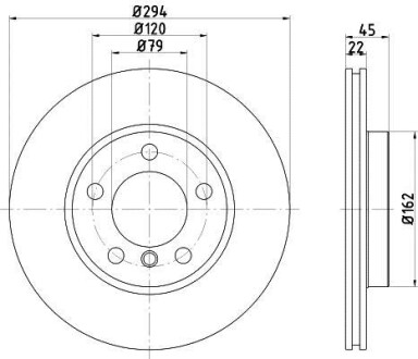 BMW Диск гальм. передній MINI 1,6-2,0 10- Mini Countryman HELLA 8DD 355 122-931