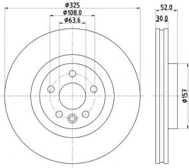 PRO LAND ROVER Диск торм. передний Range Rover Evoque 11-, Discovery Sport 14- Land Rover Range Rover, Discovery HELLA 8DD 355 123-111