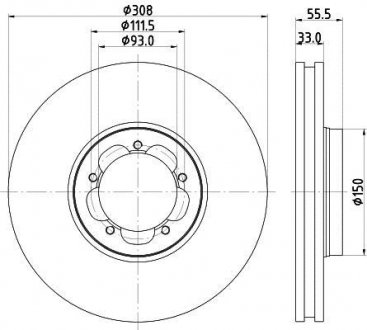 Диск тормозной передний Ford Transit 2.0, 2.2 TDCi 13- Renault Clio, Megane, Twingo HELLA 8DD 355 123-131