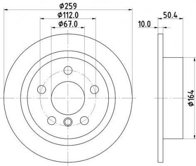 Купить PRO MINI Тормозной диск MINI Cooper, MINI One, MINI Cooper SD Mini Cooper HELLA 8DD 355 123-491 (фото1) подбор по VIN коду, цена 1320 грн.