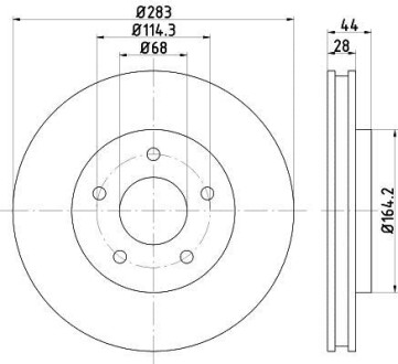 PRO NISSAN Диск тормозов. передняя. LEAF 10- Nissan Leaf HELLA 8DD 355 125-071