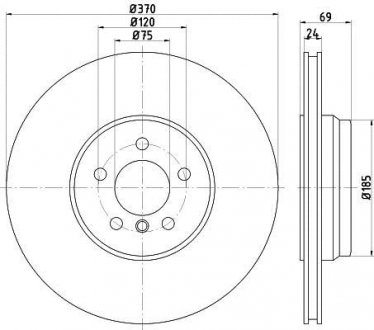 PRO BMW Тормозной диск 5 Gran Turismo (F07), 7 (F01, F02, F03, F04), ALPINA HELLA 8DD 355 125-091