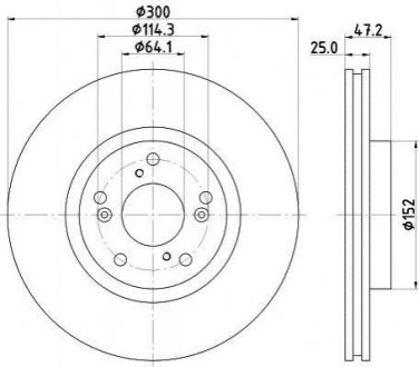 Диск гальмівний з покриттям PRO; задн. HELLA 8DD 355 125-101