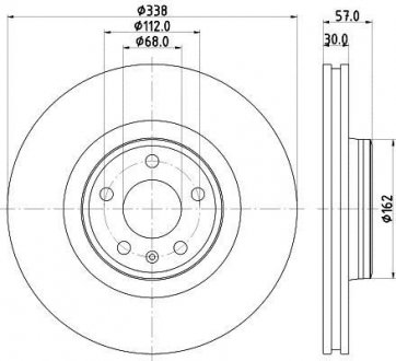 Диск тормозной PRO High Carbon; передняя. Audi A4 HELLA 8DD355125171