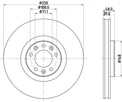 Диск тормозной перед. Peugeot 308 II, 308 Sw II, 508 II, 508 Sw II 1.2-2.0D 09.13- HELLA 8DD 355 125-331