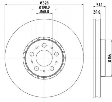 PRO VOLVO Диск тормозов. передняя. (High Carbon) XC90 Volvo XC90 HELLA 8DD 355 125-581