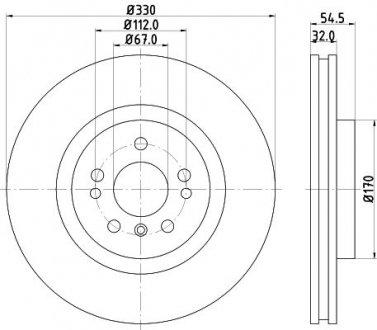 Диск тормозной Mercedes M-Class, GLE-Class HELLA 8DD355126301