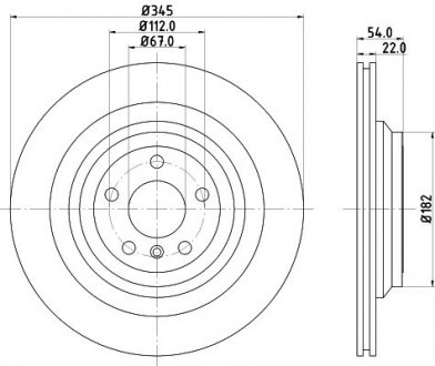 Диск гальмівний Mercedes M-Class, GL-Class, GLS-Class HELLA 8DD355126311