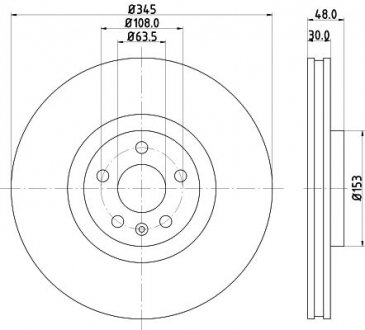 Диск тормозной PRO High Carbon; передняя. Volvo XC90, S90, XC60 HELLA 8DD355126371