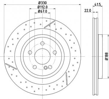 PRO HIGH CARBON DB Тормозной диск W176, C117, X156, R172 HELLA 8DD 355 126-441