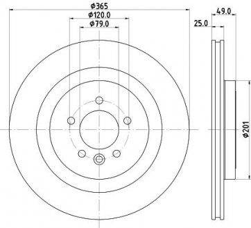 Диск тормозной с покрытием PRO; задн. / Range Rover IV 2012> Land Rover Range Rover, Discovery, Defender HELLA 8DD355126641