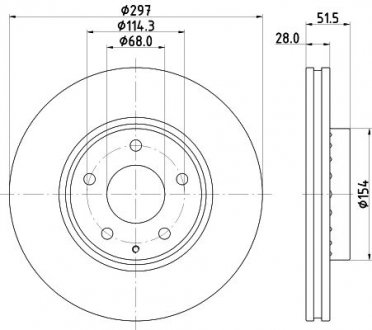 PRO MAZDA Тормозной диск передний. Mazda 6 12-, CX-5 11- Mazda CX-5 HELLA 8DD 355 126-981