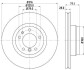 Купить Диск тормозной PRO High Carbon; передняя. BMW E38 HELLA 8DD355127161 (фото1) подбор по VIN коду, цена 2516 грн.