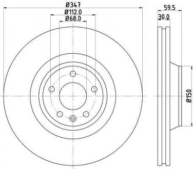 (High Carbon)Диск тормозной перед. Audi A6, A6 Allroad 2.0-4.2 05.04-08.11 HELLA 8DD 355 128-311