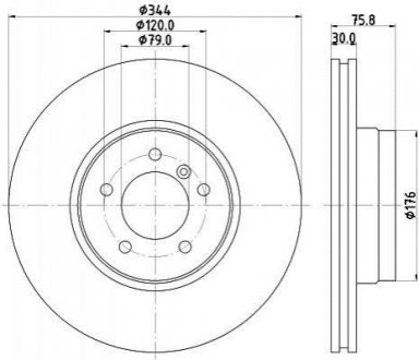 Тормозной диск пер. RANGE ROVER III 02-05 (PRO) Land Rover Range Rover HELLA 8DD355128-381