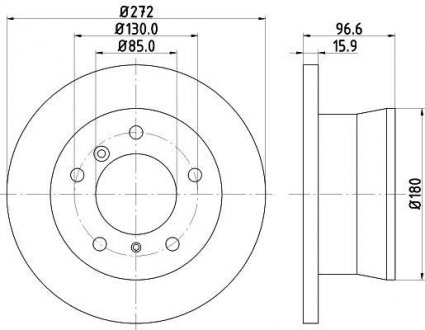 PRO HIGH CARBON DB Диск тормозной задний Sprinter, VW LT28-46 95- (272*16) HELLA 8DD 355 128-411