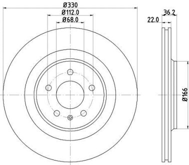 Диск тормозной PRO High Carbon; задн. HELLA 8DD355128741