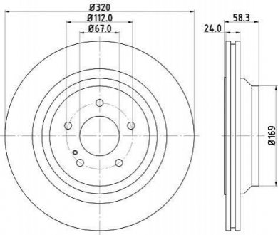 Тормозной диск зад. W221/C216 05-13 2.2-5.5 (PRO) HC Mercedes W221, C216, W222 HELLA 8DD355128-751