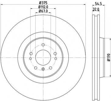 PRO HIGH CARBON DB Диск тормозной передний. GL X164 06- Mercedes GL-Class, W251, M-Class HELLA 8DD 355 128-941