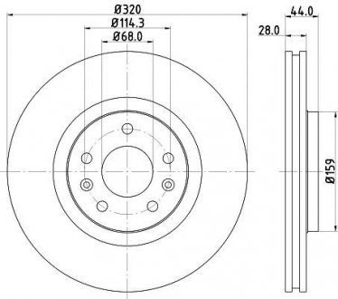 Диск тормозной перед.Renault Clio Iv, Espace V, Grand Scenic Iii, Grand Scenic Iv, Laguna, Laguna Iii, Megane Iii, Megane Iv, Scenic Iv 1.2-3.5 10.07- HELLA 8DD 355 129-111