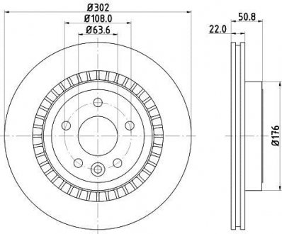 PRO HIGH CARBON VOLVO Диск тормозной задний. XC60 08- HELLA 8DD 355 129-151