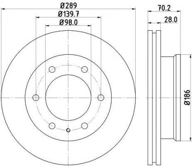 PRO HIGH CARBON FORD Диск тормозов. передняя. BT-50 HELLA 8DD 355 129-181