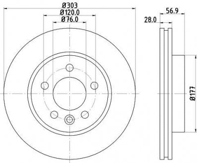 Купить Диск тормозной Volkswagen Amarok HELLA 8DD355129211 (фото1) подбор по VIN коду, цена 2609 грн.