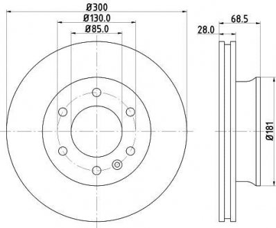 PRO HIGH CARBON DB Диск тормозов. передняя. Sprinter 06- HELLA 8DD 355 129-281