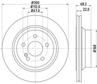 PRO HIGH CARBON DB тормозной диск задн. (вентил.) (300*22) W211 02- HELLA 8DD 355 129-791