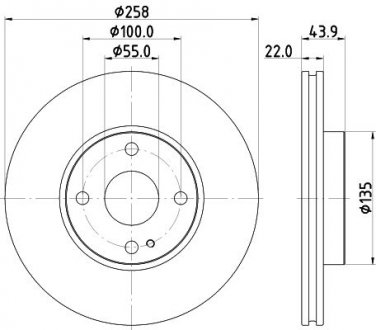 PRO MAZDA Диск тормозов. передняя. 2 14- HELLA 8DD 355 131-821