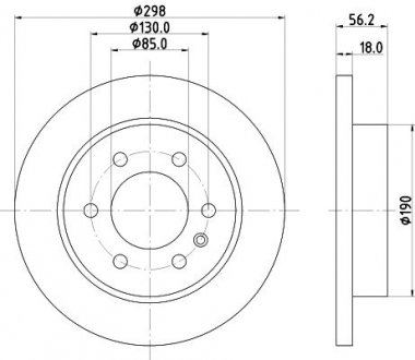 Купить PRO DB Диск тормозной задний SPRINTER 3,5-t Mercedes W907, W910, Sprinter HELLA 8DD 355 131-831 (фото1) подбор по VIN коду, цена 2408 грн.