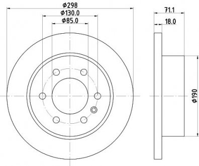 PRO DB Диск гальмівний задній SPRINTER 3,5 18- Mercedes W907, W910, Sprinter HELLA 8DD 355 131-841