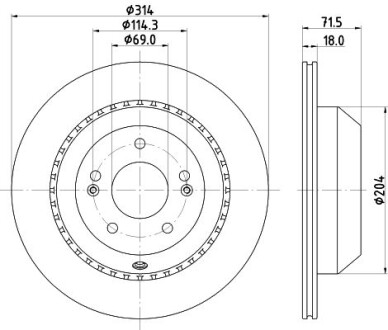 Купить Диск тормозной KIA Sorento HELLA 8DD355131881 (фото1) подбор по VIN коду, цена 2566 грн.