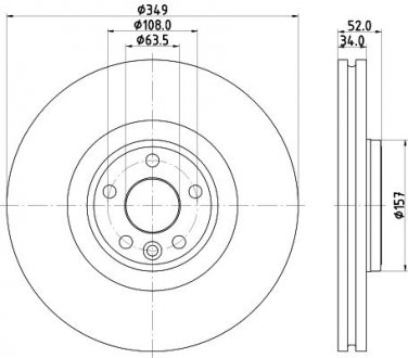 PRO HIGH CARBON LAND ROVER Гальмівний диск передн. DISCOVERY SPORT, RANGE ROVER EVOQUE Land Rover Discovery, Range Rover HELLA 8DD 355 131-961