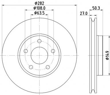 PRO HIGH CARBON FORD Диск тормозов. передняя. FOCUS EcoBoost 18- HELLA 8DD 355 132-021