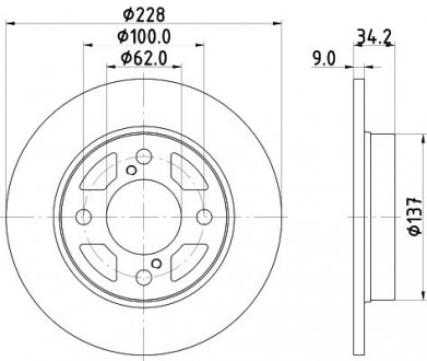 PRO SUZUKI диск тормозов. задн. SWIFT 17- HELLA 8DD 355 132-041