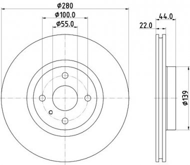 PRO HIGH CARBON MAZDA Тормозной диск передний. MX-5 15-, FIAT 124 Spider HELLA 8DD 355 132-111