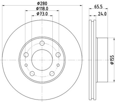 PRO FIAT Диск тормозной передний. Ducato, Citroen Jumper, Peugeot 94- HELLA 8DD 355 132-141