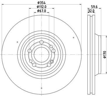 PRO HIGH CARBON DB Тормозной диск передний. GLE (V167, C167) HELLA 8DD 355 132-221