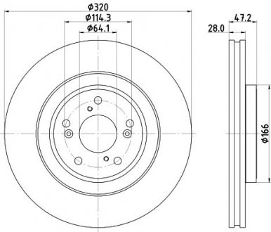 PRO HONDA Тормозной диск передний. CR-V V HELLA 8DD 355 132-241