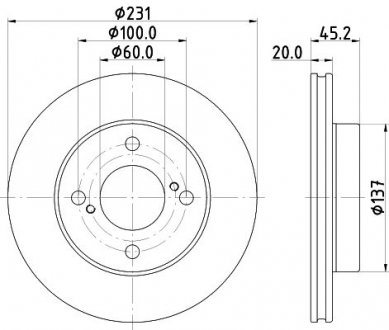 PRO SUZUKI Тормозной диск передний. IGNIS III 1.2 16- HELLA 8DD 355 132-381